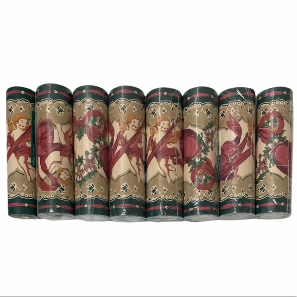 Vintage Wallpaper Wall Border Romantic Cherub Angel Love Floral Heart 8 Roll Set